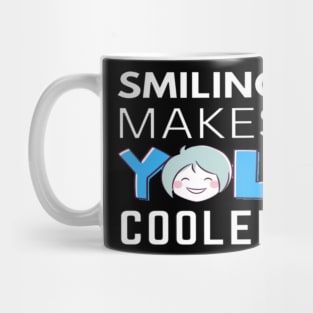 Smiling Makes You Cooler Blue Mug